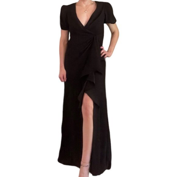 Monique Lhuillier Black Maxi Dress - Picture 1 of 5